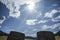 Sun descending between entry orthostates of Magacela Dolmen, Spa