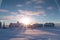 sun dogs over isolated arctic research station