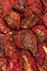 Sun dried red tomatoes background