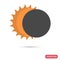 Sun eclipse color flat icon for web and mobile design