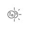 Sun eclipse thin line icon. Isolated weather vector illustration