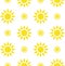 Sun emblem tribal symbol yellow and white seamless pattern