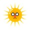 sun emoticon design vector flat isolated illustration