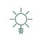 Sun energy icon. Solar energy with socket outline sign. Alternative nature power.