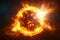 Sun flames realistic view in Space