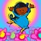 Sun, Flowers, Cartoon for Baby Girl Child-African Diversity