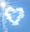 Sun Fluffy Cloud Shape Heart Love Symbol