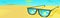 Sun Glasses on the Beach with Sunset Reflection - Vector