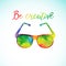 Sun glasses made n of colorful watercolor, vector