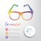 Sun glasses made n of colorful watercolor, vector retro cartoon glasses. Creative concept. ?reative vision, artistic sight. .