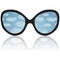 Sun glasses with reflexion of the sky and clouds