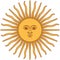 Sun graphic sign. The Inca god of the sun