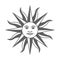 Sun graphic sign. The Inca god of the sun