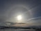 Sun Halo sunrise over winter Southern FingerLakes in NYS