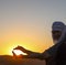 The sun is in hand.  Desert in Morocco