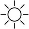 Sun icon . Brightness sign, Intensity Setting Vector