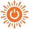 Sun Icon with Power Symbol Clipart for Solar Panel Installation Companies Renewable and Alternative Energy Resource