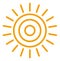 Sun icon in simple geometric line style. Clear weather symbol