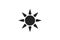 Sun icon. sunny clear day symbol in simple flat design. weather forecast sign