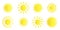 Sun icon. Vector image of summer, sunshine. Abstract Sunrise Icons. Stock Photo