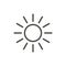 Sun icon vector. Line summer symbol.