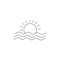 Sun isolated minimal single flat linear icon for application and info-graphic. Sea line icon for websites and mobile minimalistic