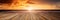 Sun-kissed Serenity: Tropical sunset beach background with an empty wooden floor