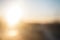 Sun light and abstract blurry sunrise background