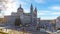 Sun light madrid city almudena cathedral square 4k time lapse spain