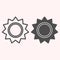 Sun line and glyph icon. Sunshine, solar main planet shape. Astronomy vector design concept, outline style pictogram on