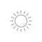 Sun line icon, outline vector, linear style pictogram, Sunny weather symbol, logo illustration. Editable stroke. Vector