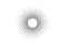 Sun logo icon  concept of sunburst sign, radial rays,i ntertwining of wavy lines, filled black symbol, concept of sunlight, tattoo