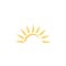Sun logo icon with connecting line and dot.