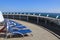 Sun loungers cruise ship deck