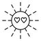 Sun love affection icon, outline style