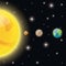 sun mercury venus earth stars space