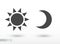 Sun and moon flat icon. Vector logo for web design, mobile and infographics