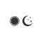 Sun and moon icon isolated. Weather daytime and night. Flat design