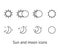 Sun and moon icons