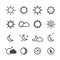 Sun and moon icons