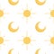 Sun and moon seamless pattern