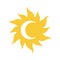 Sun and moon vector icon. Day and night filled symbol.