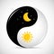 Sun and moon yin and yang day and night harmony