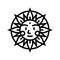 sun occult symbol line icon vector illustration