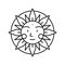 sun occult symbol line icon vector illustration