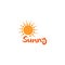 Sun orange color abstract simple icon. Rounded sunny circle shape. Summer day symbol and vector logo.