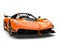 Sun orange race super car - front view closeup shot