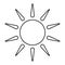 Sun outline isolated on white background . Line icon  design element. Sunny Weather Element .Symbol for your web site design, app