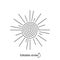 Sun outline logo. Hypnosis concept. Minimal sunny emblem. Bohemian sign. Editable stroke. Isolated vector illustration