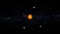 Sun, planets and milky way in stars space. Solar system animation 3D. Model of planetary orbital motion cyclewith gradient and ast